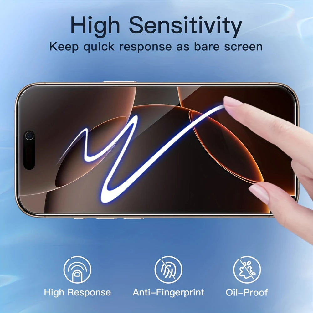 NNBILI 4Pcs Complete Coverage Tempered Glass Screen Protectors Designed For Various For iPhone 17 16 15 14 13 12 11Pro MAX Phone