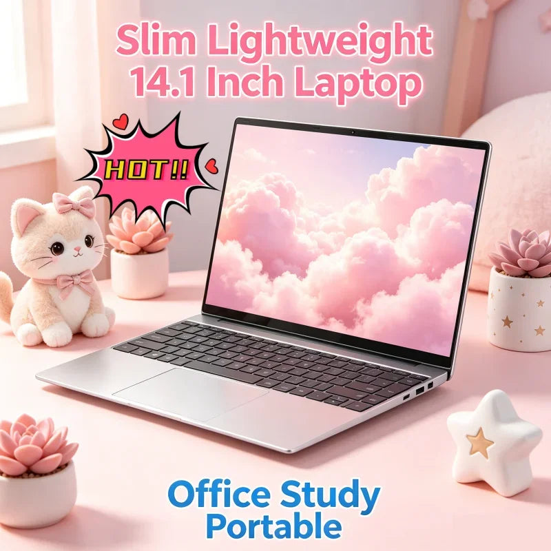 Windows 11 Pro New Ultra Slim 14.1 Laptop Intel N3700 16GB RAM 2TB SSD 1920*1080 Display Gaming Office Study PC