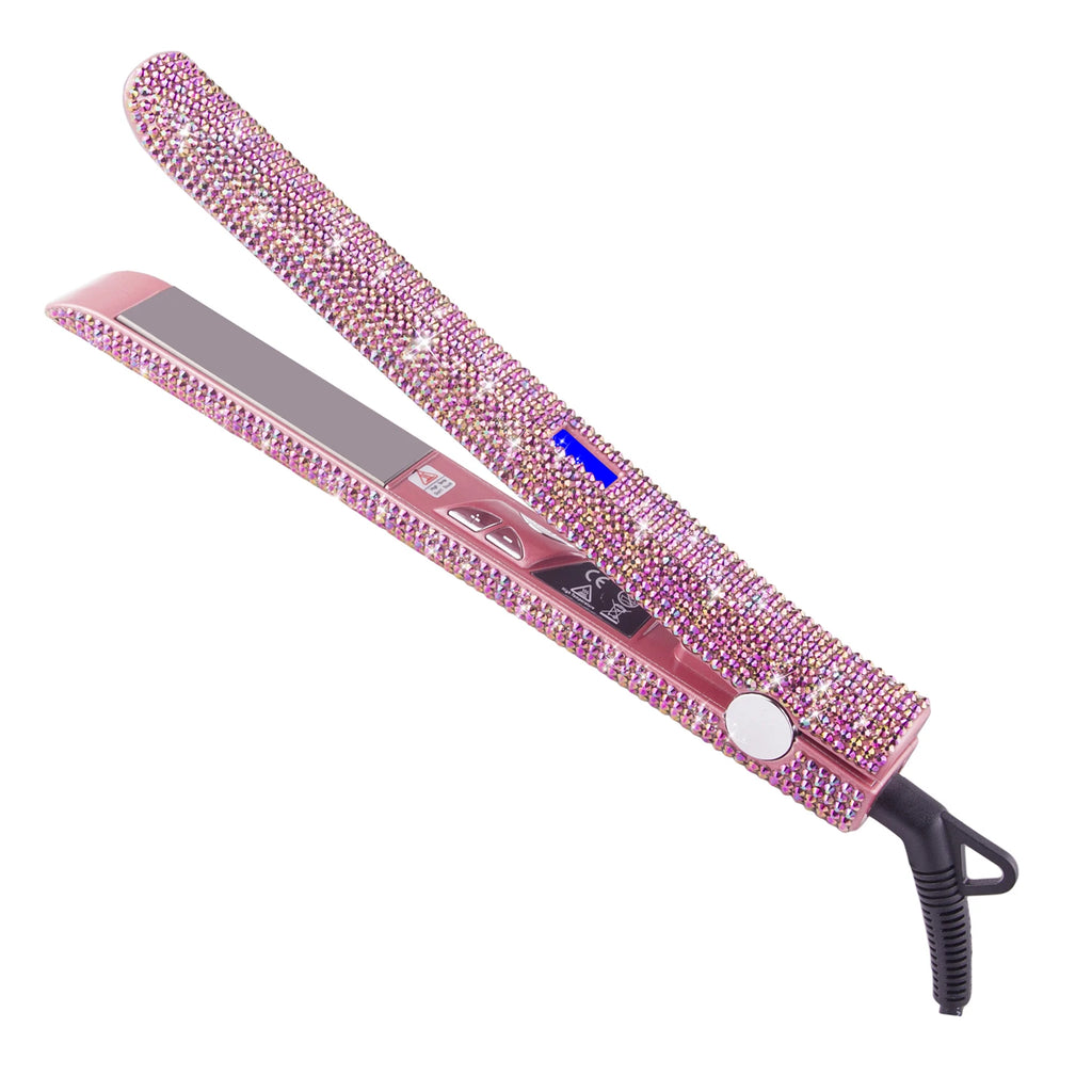 Hair Straightener Rhinestone Titanium Flat Iron Profession Salon Hair Straightening and Curling Iron