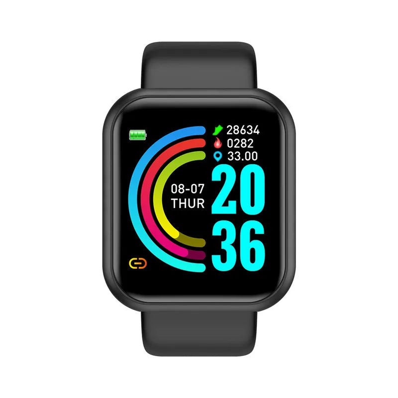 Sports Smartwatch For Men Women Watches Fitness Heart Rate Monitor Electronic Smart Watch Calory Music Player Y68 Bracelet Kids