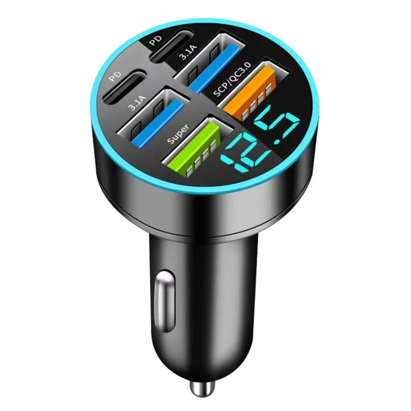 2025 200W mini car charger fast charging for iPhone QC3.0 mini PD USB Type C car mobile phone charger for Xiaomi Samsung Huawei