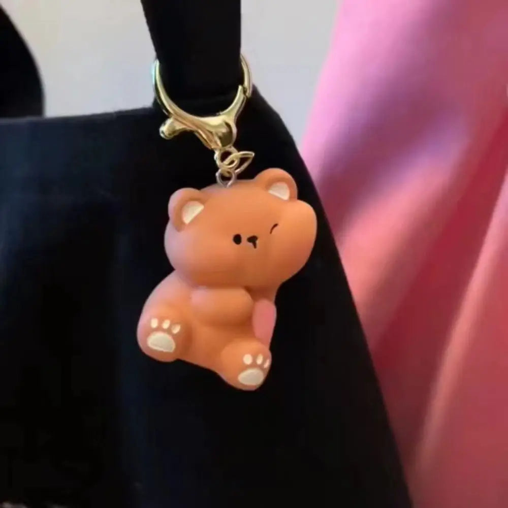 Creative Cat Keychain High Quality Mini Resin Couple Key Chain Cute School Bag Pendant Women