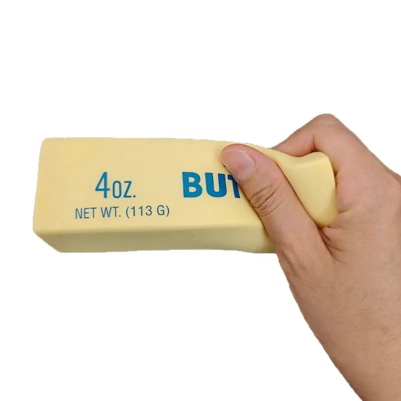 1/2PC anti pressure butter stick decompression plush toy slowly rising soft clay squeezing elastic cheese stick prank toy