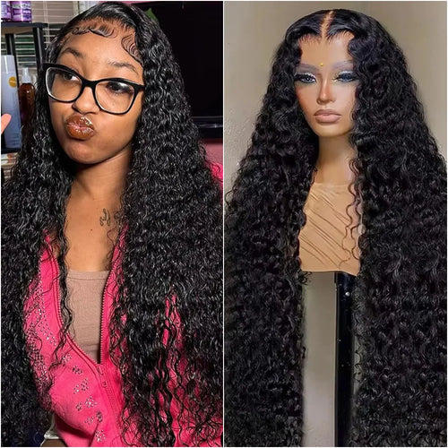 38 40Inch Deep Wave 13x6 Hd Lace Frontal Wig Curly Water Wave Human Hair 5x5 Lace Front Brazilian Wigs For Women Preplucked