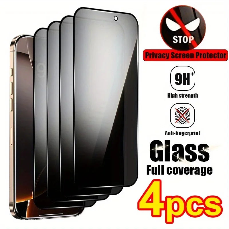 NNBILI 4Pcs Complete Coverage Tempered Glass Screen Protectors Designed For Various For iPhone 17 16 15 14 13 12 11Pro MAX Phone