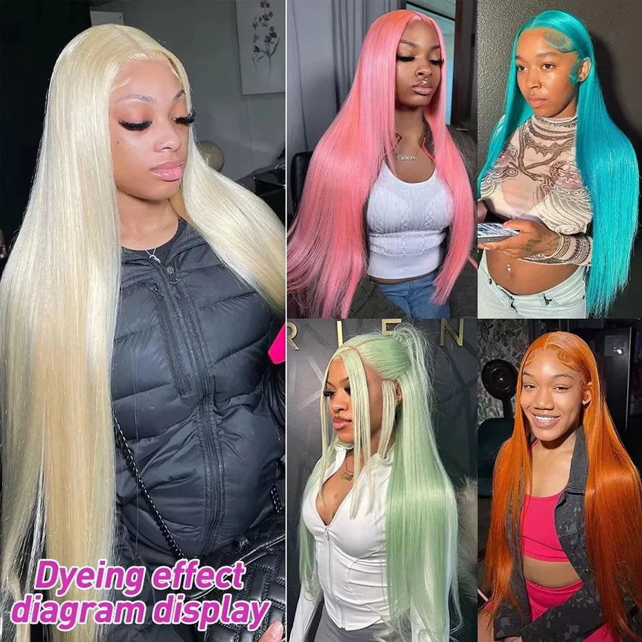 613 Human Hair Wig Vietnamese Raw Straight Hd Lace Frontal Wigs 13x4 13x6 360 Blonde Lace Front Human Hair Wig 180% 210% Density