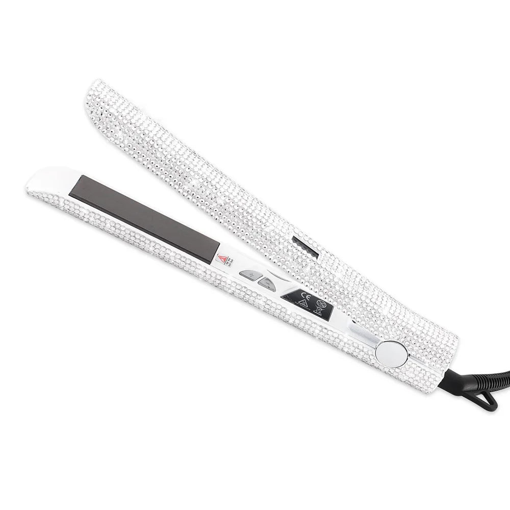 Hair Straightener Rhinestone Titanium Flat Iron Profession Salon Hair Straightening and Curling Iron