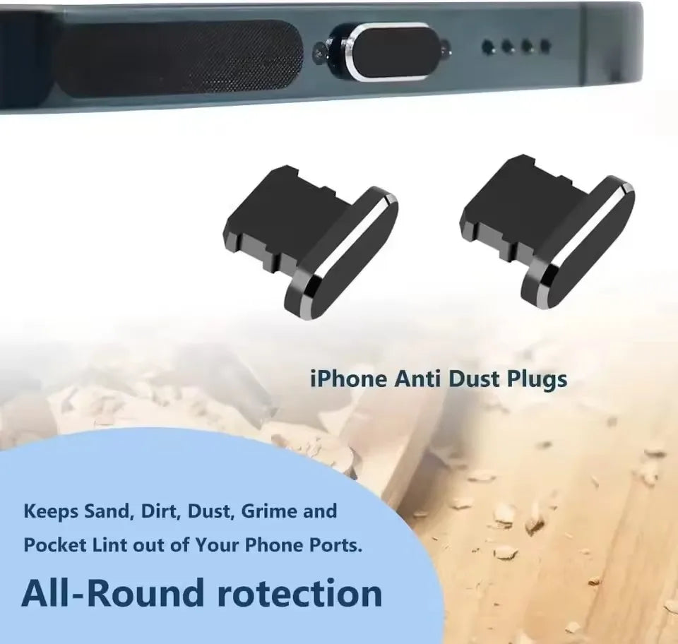 Cell Phone Charging Port Dust Plug with Cleaning Brush for IPhone 17 16 15 14Pro Max Plus Samsung Xiaomi IOS Type C Cleaner Set