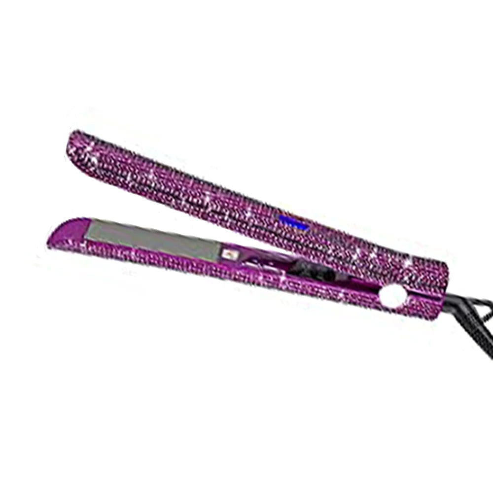 Hair Straightener Rhinestone Titanium Flat Iron Profession Salon Hair Straightening and Curling Iron