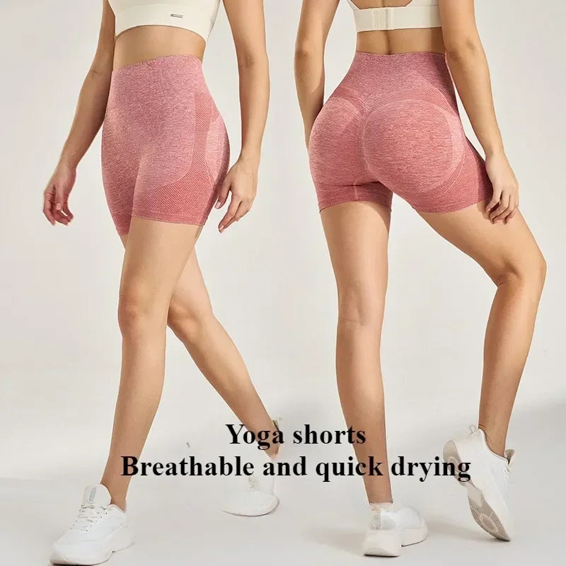 Women Yoga Shorts High Waist Workout Shorts Fitness Yoga Lift Butt Fitness Ladies Yoga Gym Running Short Pants Sportswear