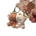 Creative Cat Keychain High Quality Mini Resin Couple Key Chain Cute School Bag Pendant Women
