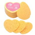 20 Pieces Facial Sponges Heart Shape Compressed Facial Natural Facial Cleansing Pads Exfoliating For Cleansing Reusable