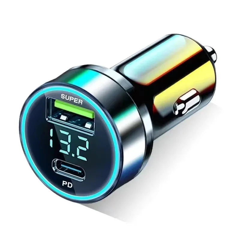 2025 200W mini car charger fast charging for iPhone QC3.0 mini PD USB Type C car mobile phone charger for Xiaomi Samsung Huawei