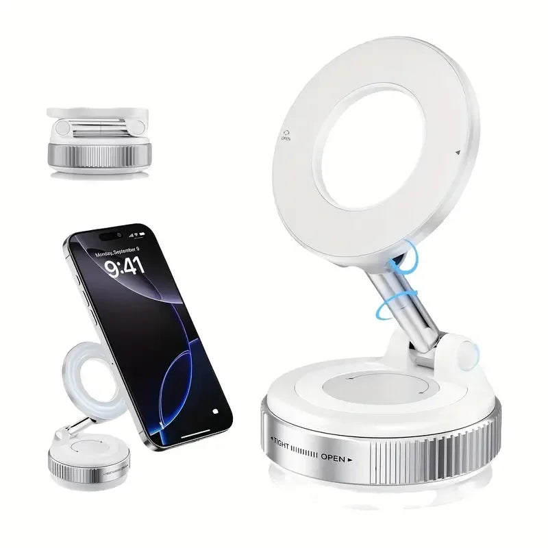 Car Mount Electric Vacuum Magnetic Holder Foldable Strong Suction Stand For Cell Phone For iphone 12 13 14 15 16 Live Streaming